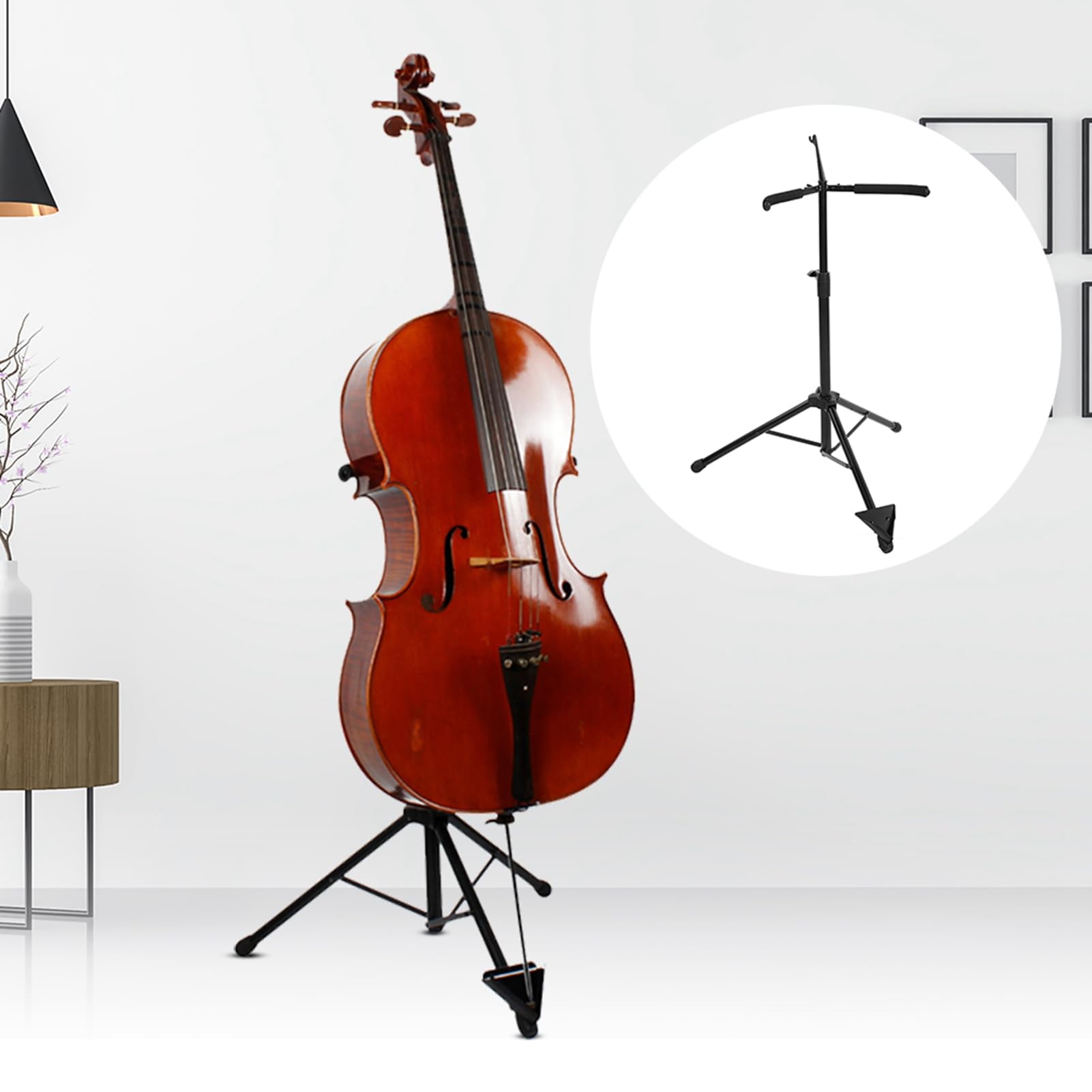 AYNEFY Supporto per Violoncello FL-14, Portatile, Pieghevole, Regolabile, in Acciaio
