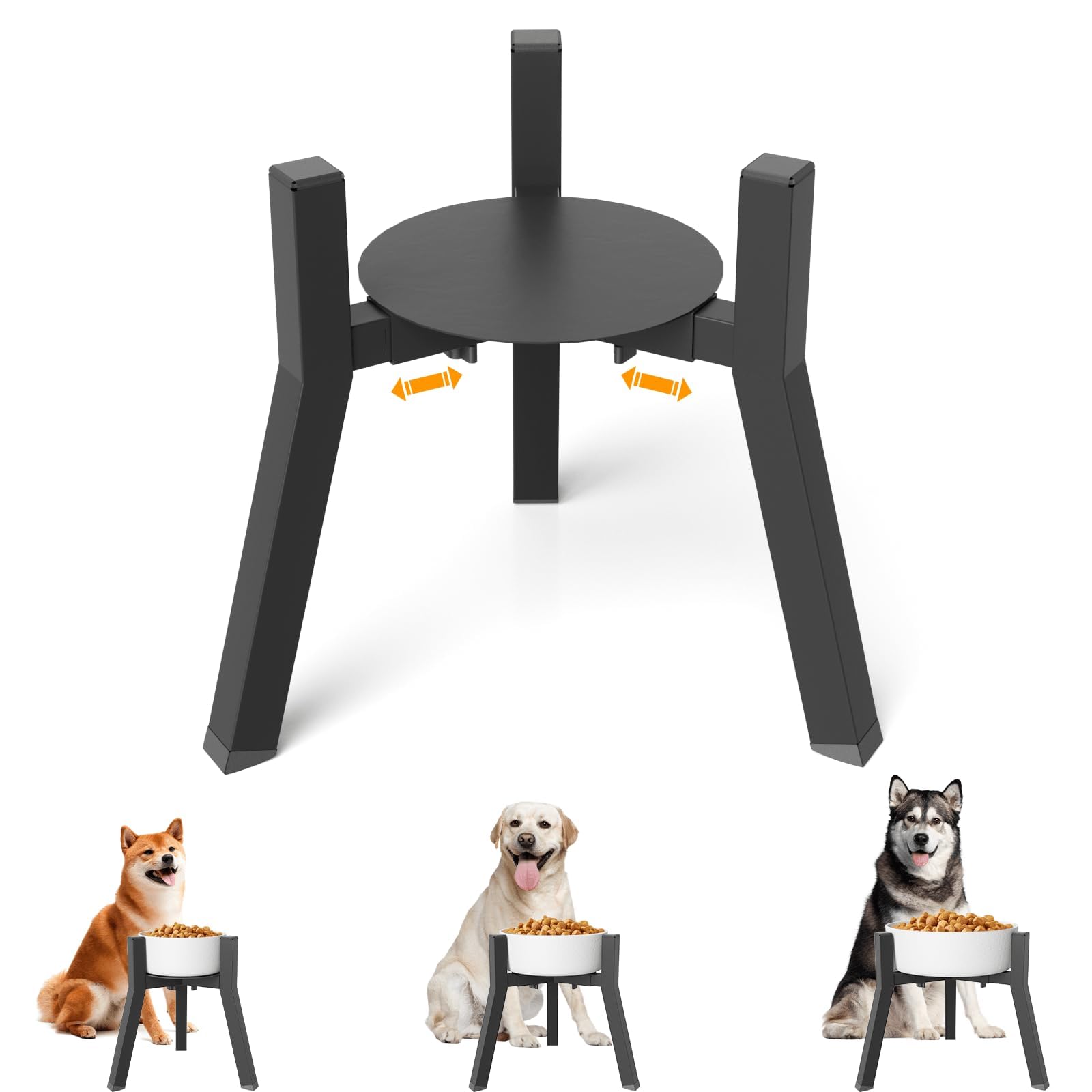 TIDANT Elevated Dog Bowl Stand for Large Dogs with Tray, Adjustable Width 7-10.6", Raised Food Water Bowl Stand, Bowl NOT Included