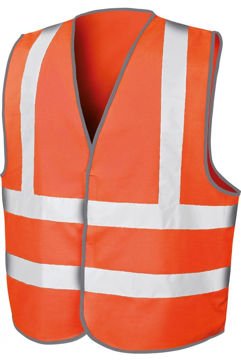 Lot de 25 gilets de sécurité orange fluo marquage au dos VISITEUR - tailles panachées