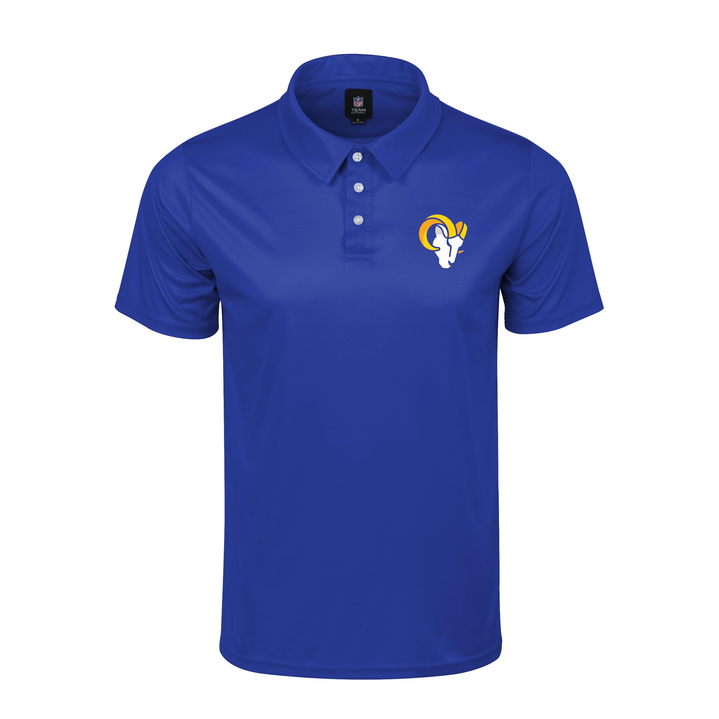 FOCO NFL Men's Officially Licensed Football Team Color Primary Logo Performance Short Sleeve Polyester Polo Shirt, Los Angeles Rams, S — image 1