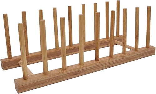Dish Rack Rack de secado plato de bambú Natural puro escurridor Platos para de madera de bambú tabla de cortar charola para hornear plato tazón taza
