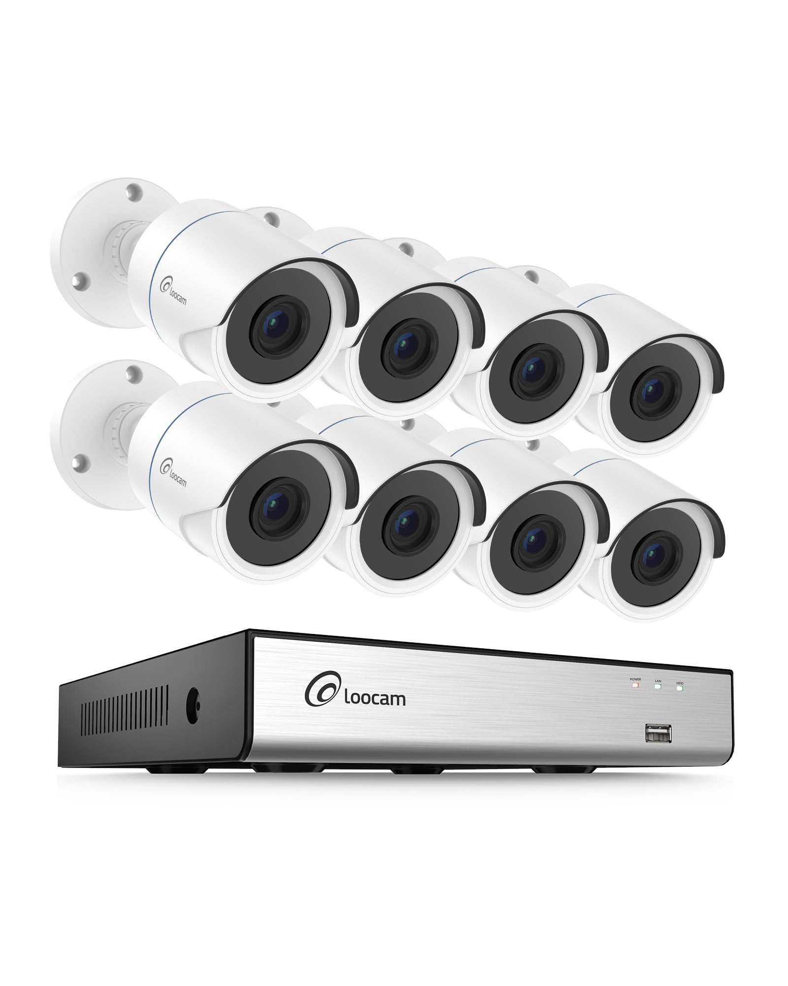 Kit caméra de surveillance Loocam contre les vols avec système DVR 8 canaux et détection véhicule