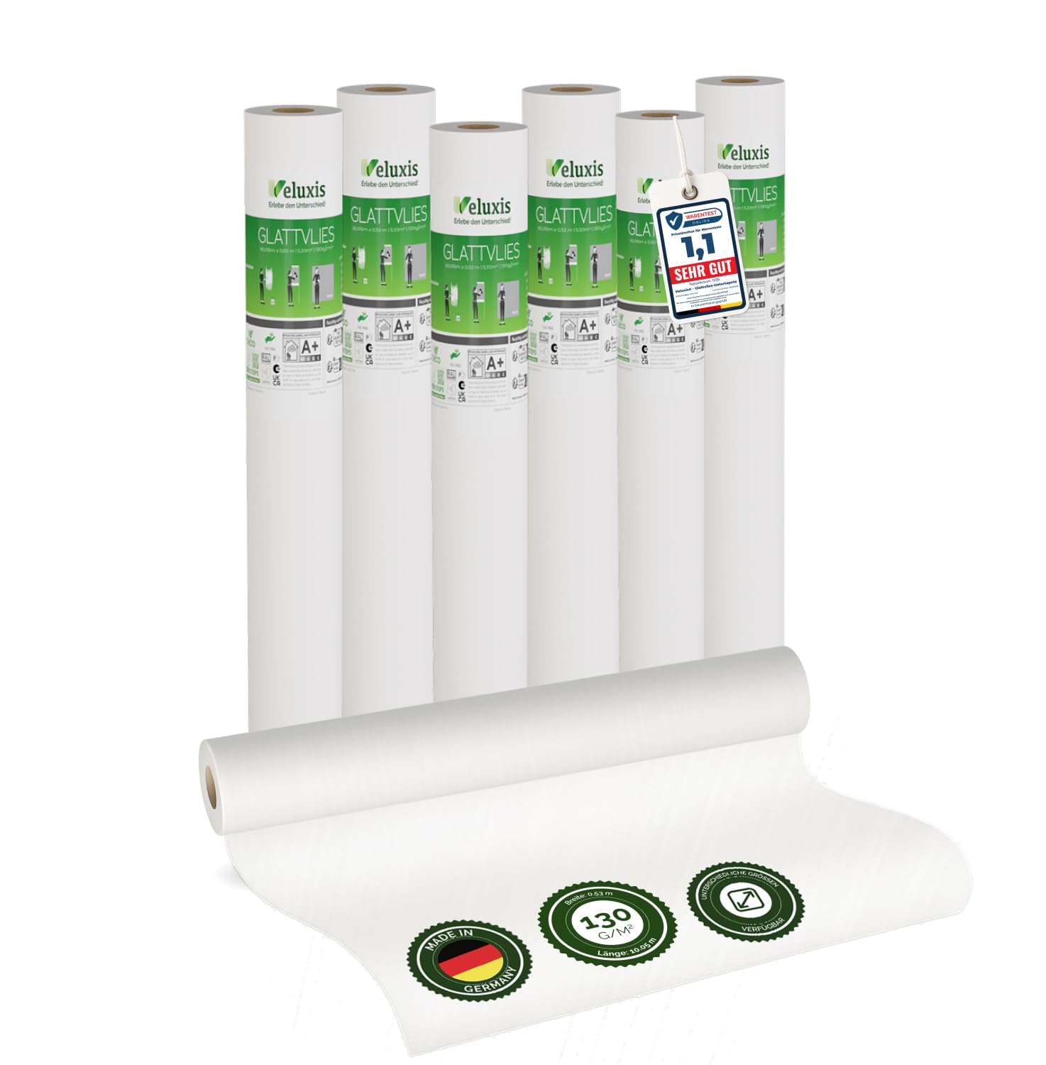 Veluxis® Glattvlies Untertapete – Premium Vlies Tapete, Wandvlies in Premium-Qualität