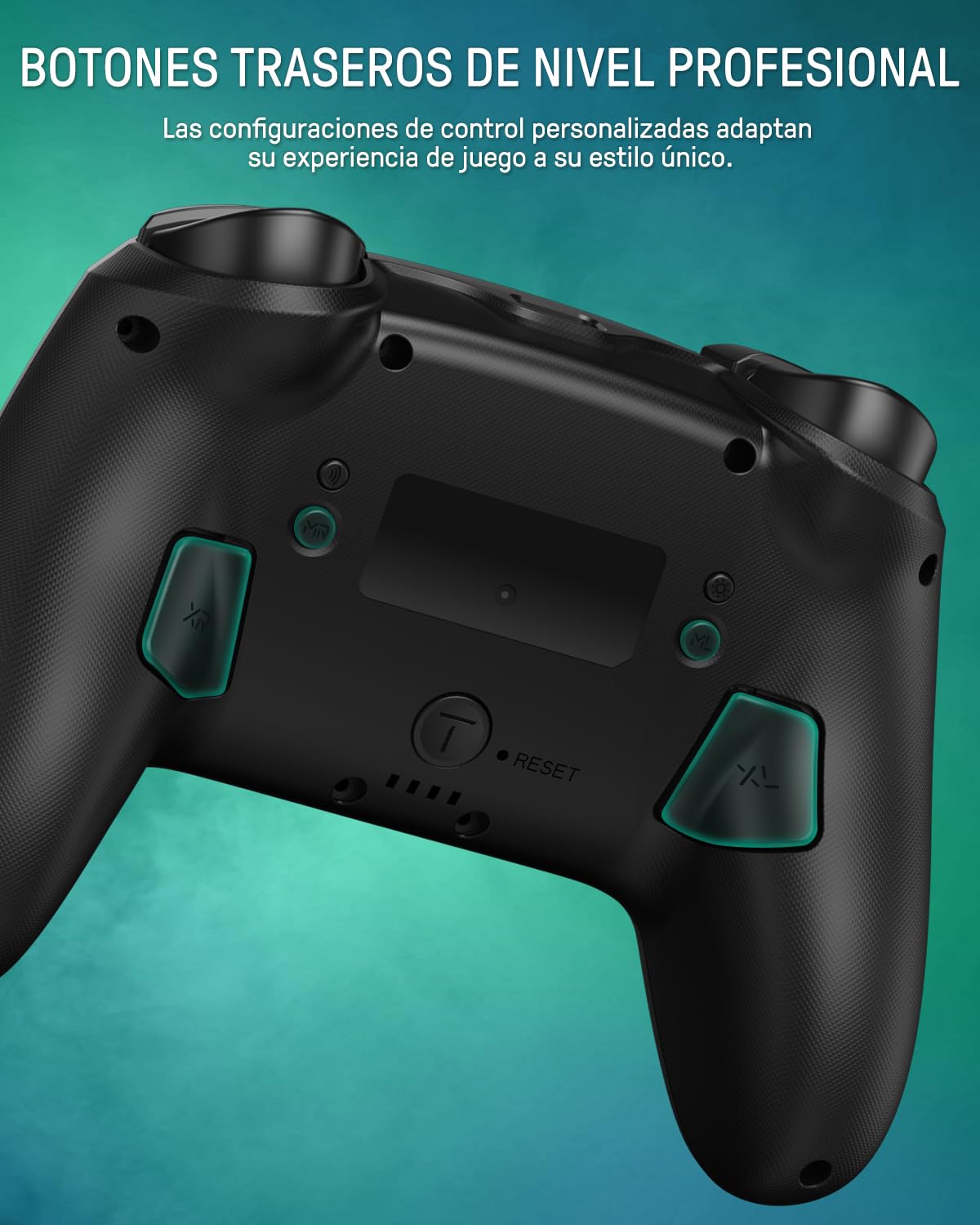PALPOW Mando Pro Switch 2，Ergonomía Mando inalámbrico para Switch2/Switch/Lite, Mando para pc gaming joystick de efecto Hall con Wake Up/7 LED Colores/NFC/Turbo/Gyro Axis/Vibración - Negro