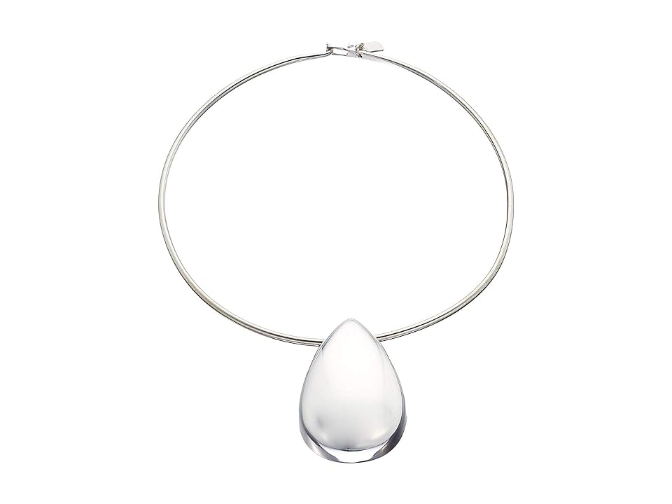 

Robert Lee Morris Sculptural Teardrop Pendant Round Wire Necklace (Silver) Necklace