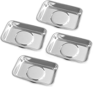 4 pieces magnetic bowls, set 93x65mm, thickened stainless steel magnetic plates, holding screws, drills and nails, high-performance magnet, workshop accessories