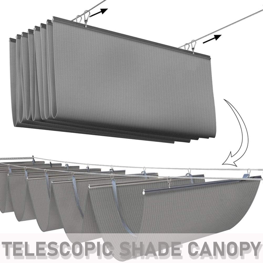 Copertura for Tenda da Sole Retrattile di Ricambio for pergola - Copertura for tettoia Scorrevole a Onda in Filo Metallico for Veranda Coperta(1.5x6m)