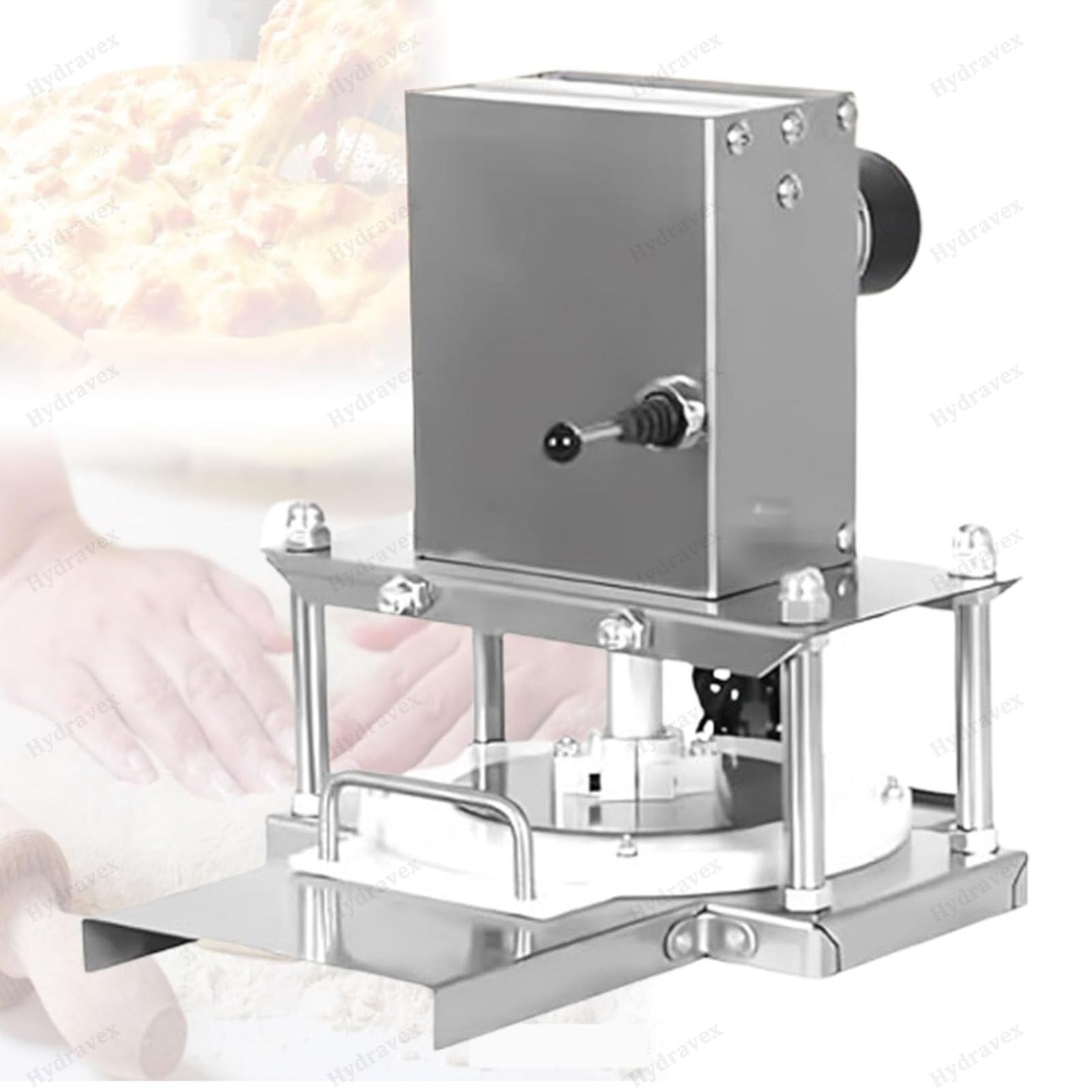 Elektrische Pizzateigpresse, 22 cm/25 cm/30 cm kommerzielle Teigrolle, Pizzateigpresse, Teiggebäckpresse für Pizzakrusten und Hackbraten,22cm