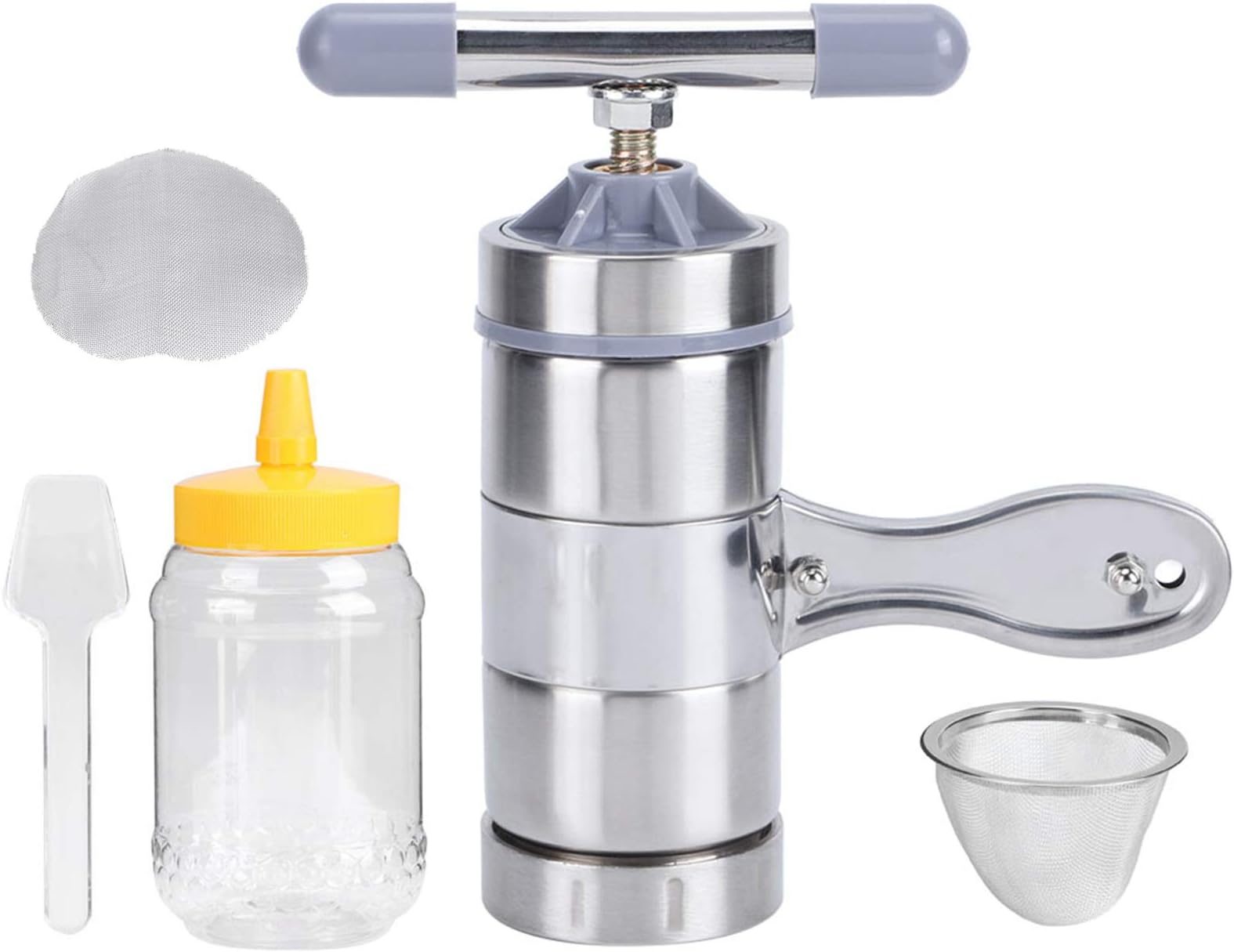 Honey Manual Press, Stainless Steel Simple Manual Honey Extractor, With Stainless Steel Filter Healthy for Beekeeping Tool Beekeeping Supplies