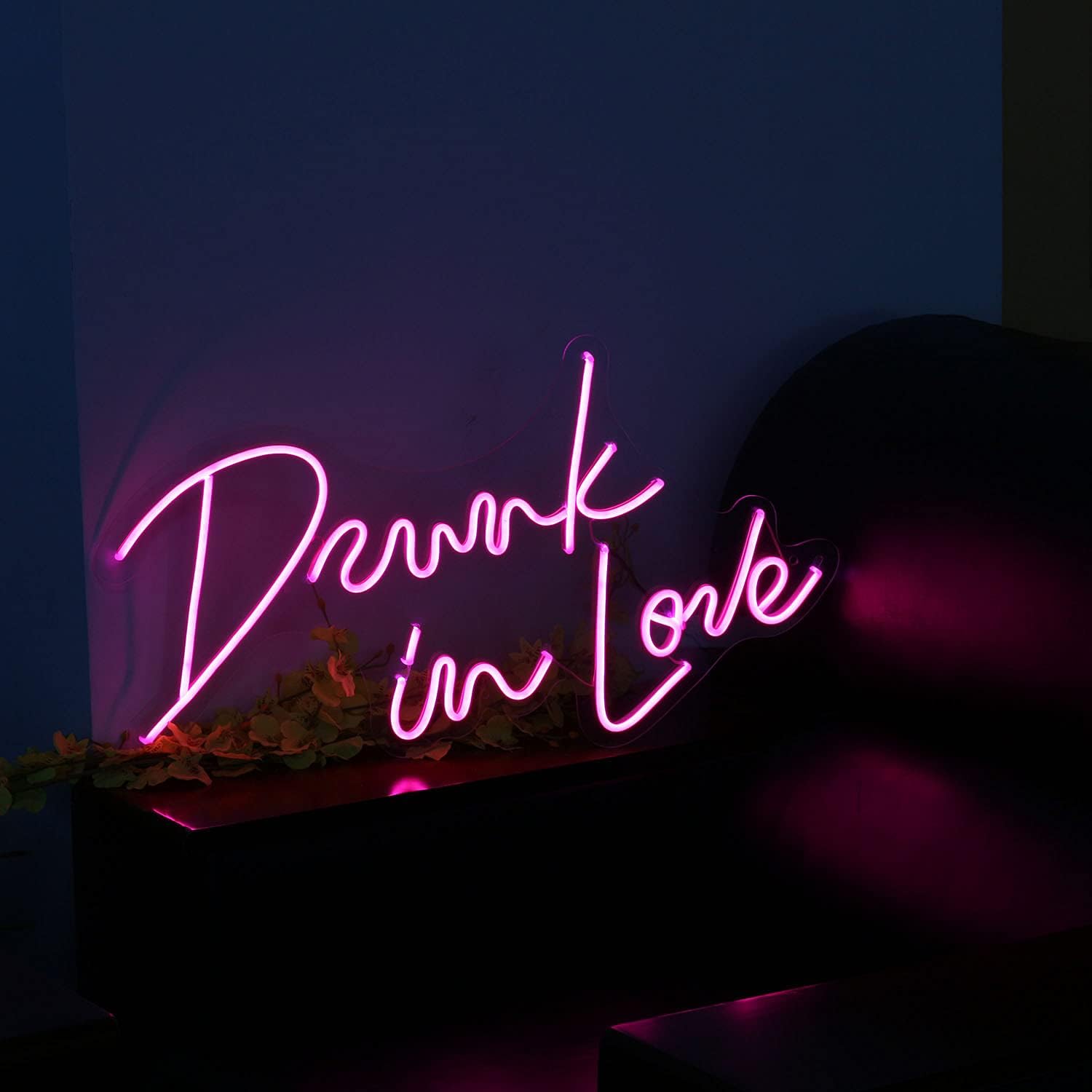 Drunk in love Custom Neon Sign Wall Decorations Wedding Neon Sign for Weddings Anniversaries Party Flex Led Neon Light Sign Wedding Decor (PInk)