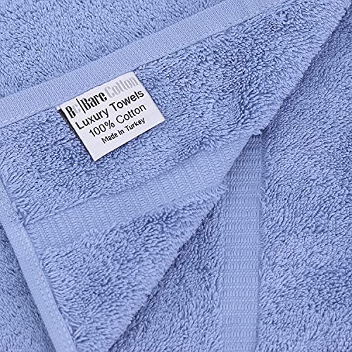 Image of BC BARE COTTON Luxury Hotel & Spa Towel Turkish Cotton Bath Towels - Wedgewood - Dobby Border - Set of 2
