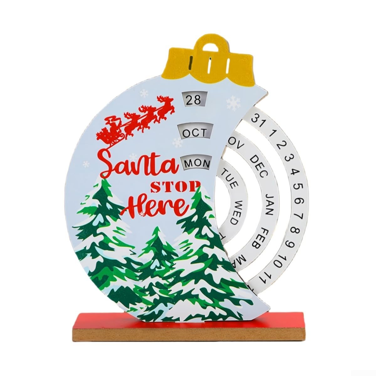 Decorative Wooden Desk Advent Calendar Engaging and Eco Friendly Design (Bells)