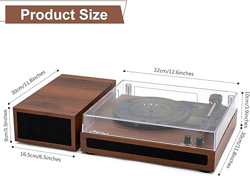 Vista 38 de Reproductor de discos de vinilo, tocadiscos para vinilo con altavoces externos, perla negra Negro (Black Pearl)