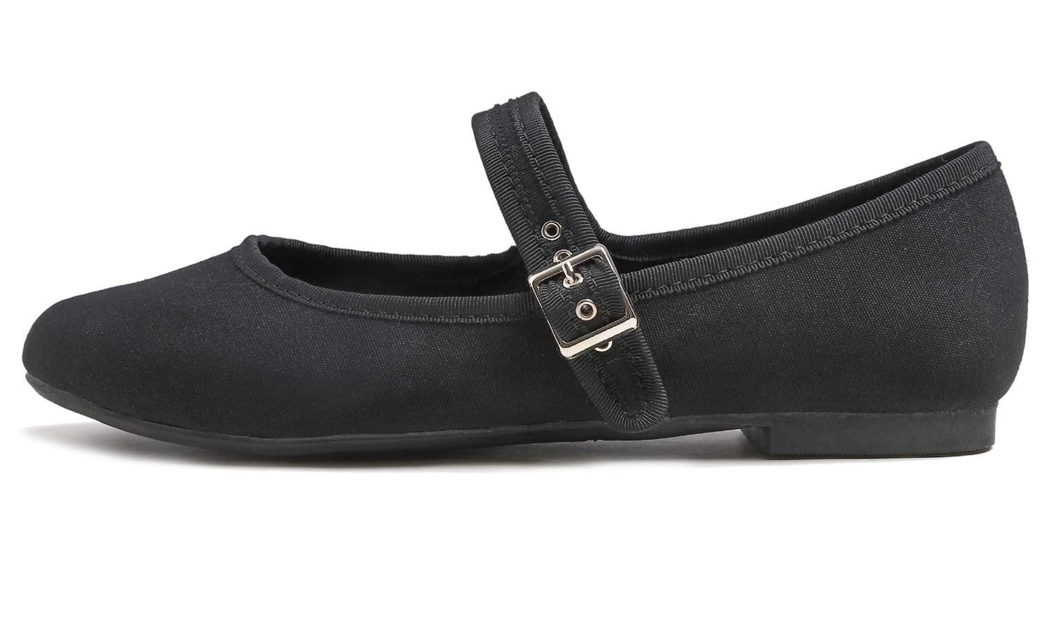 Feversole Women's Soft Breathable Textile Belt Mary Jane Mujer Zapatillas Merceditas De Lona Mary Jane