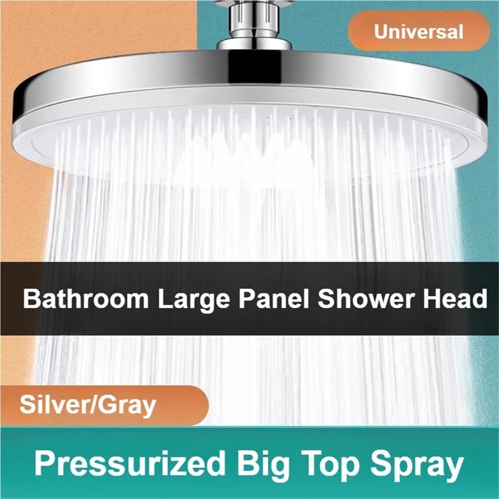Cabezal de ducha mano for el hogar, presión for rociador superior, baño un solo cabezal, grande, accesorios Cabezal de ducha(Silver)