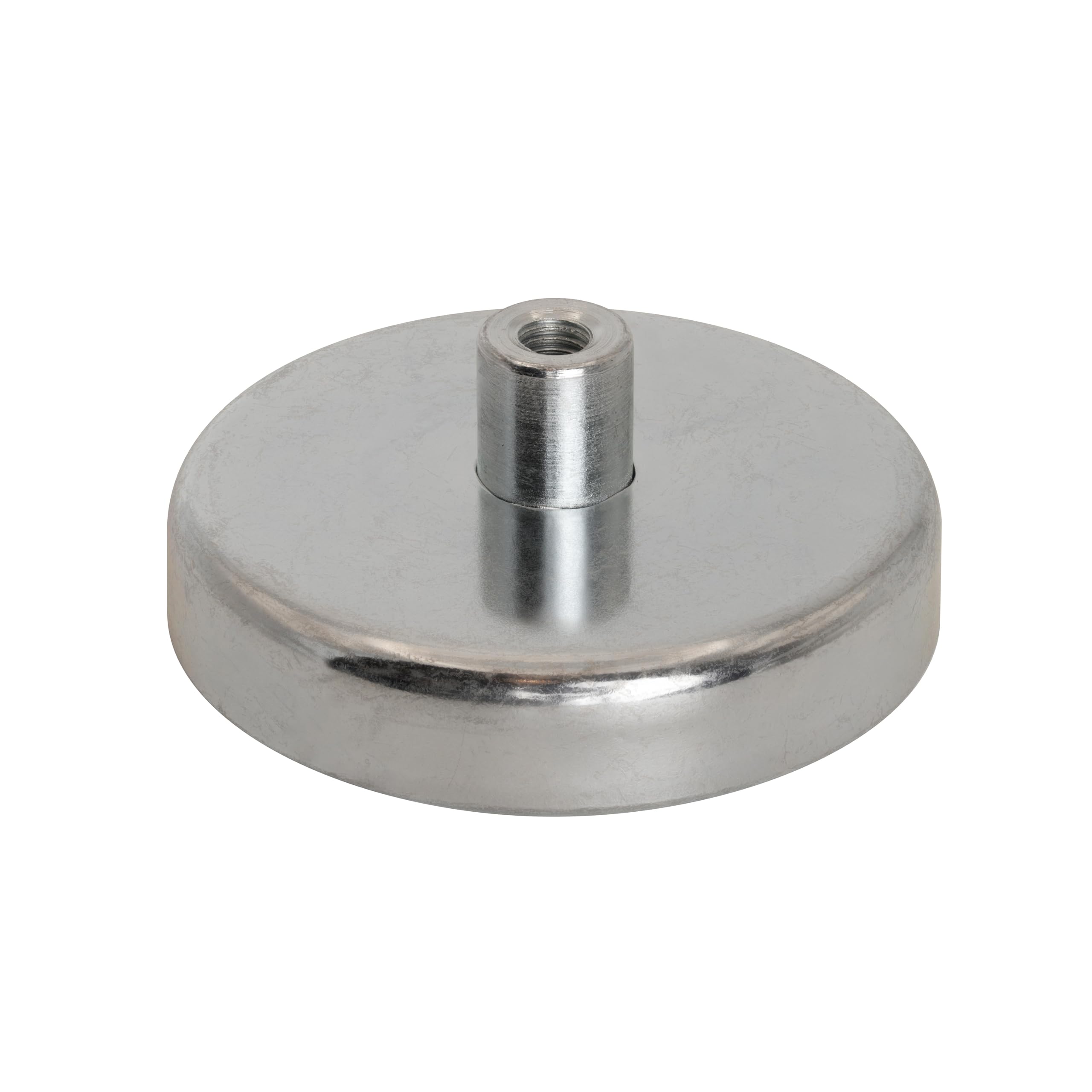 Ferrite Pot Magnet with M5 Internal Thread for Arts, Crafts, Model Making, DIY and Hobbies - 50mm dia x 10mm thick - 22.5kg Pull