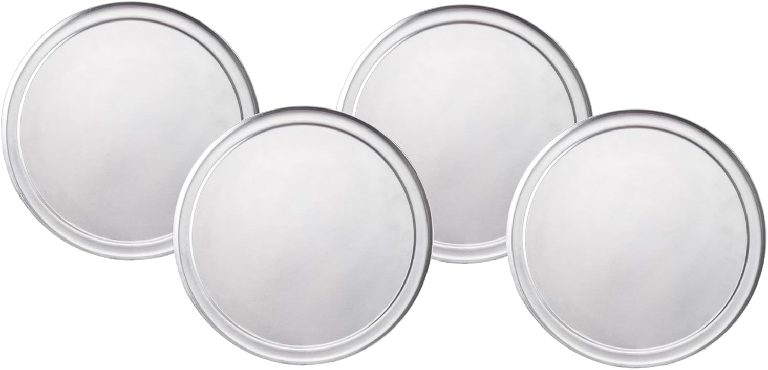 American Metalcraft TP18 TP Series 18-Gauge Aluminum Pizza Pan, Standard Weight, Wide Rim, 18-Inch,Silver (Pack of 4)