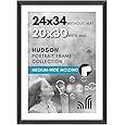 Americanflat 24x34 Poster Frame with Polished Plexiglass - Black Picture Frame - Wide Photo Frames Made of Engineered Wood for Vertical or Horizontal Wall Display - Epic Collection - Black