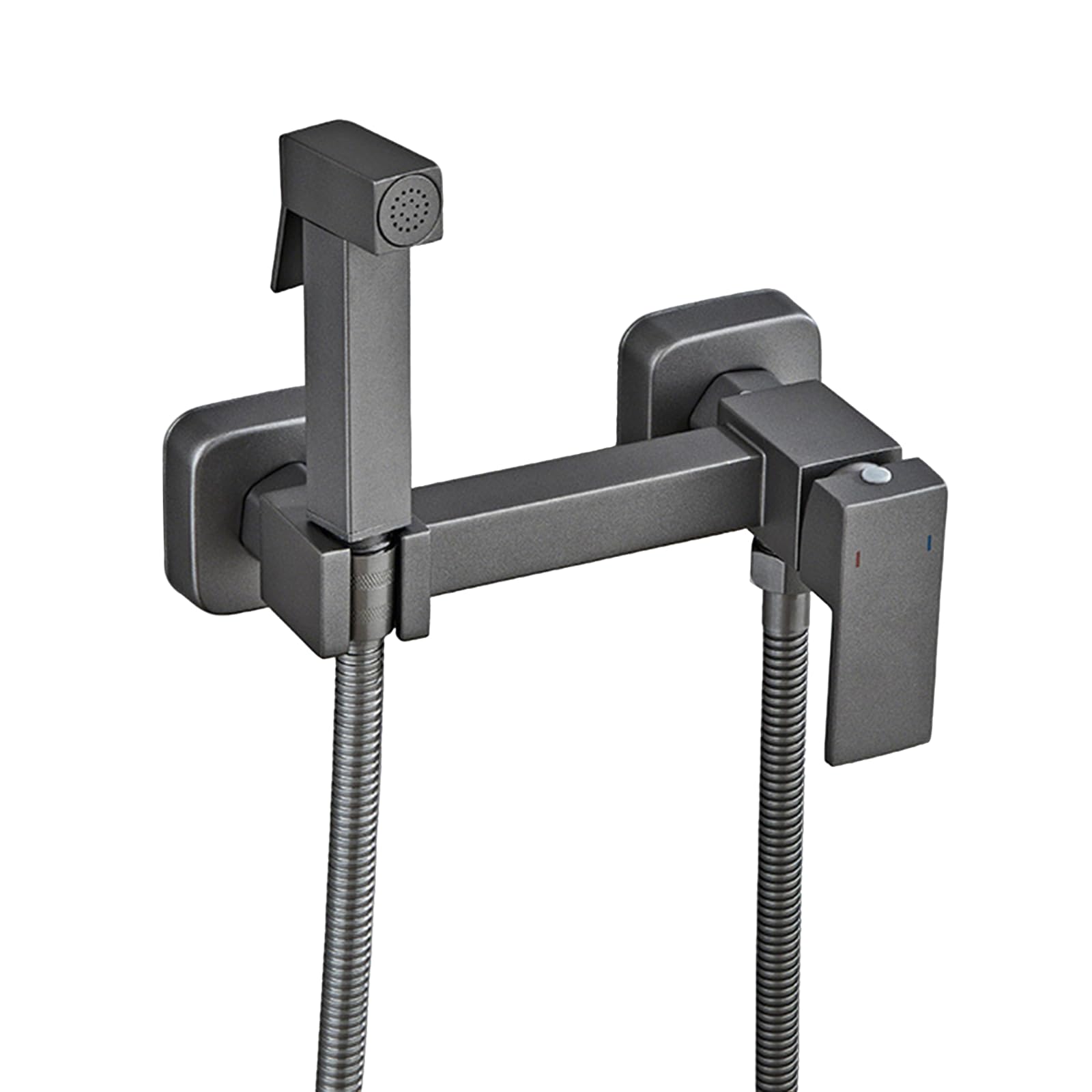 Doccetta Bidet Portatile Kit Doccetta Esterno per Wc E Bidet Acqua Calda E Fredda A Parete,Grigio