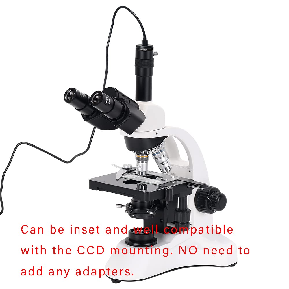 Ocular digital, cámara de microscopio USB 2.0 tipo C de 5 MP integrado, adaptador ocular ocular digital electrónico de definición clara para microscopio biológico estéreo
