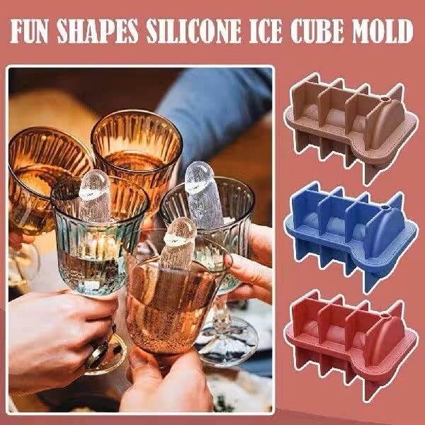 Vista 2 de Divertida bandeja para cubitos de hielo para regalos de broma de fiesta, molde novedoso para cubitos de hielo, moldes de silicona para cubitos