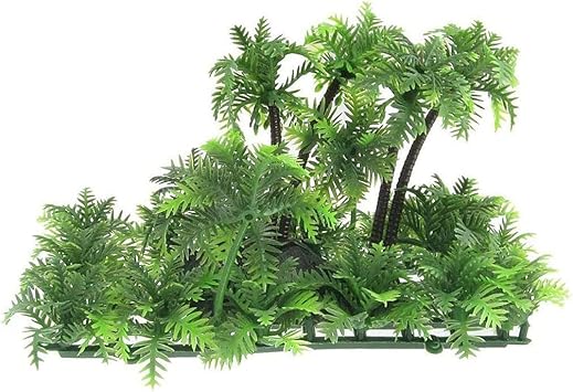 Coconut Trees Simulation Water Grass Aquarium Plants Plastic Artificial Fish for Tank Decorations Aquatic Plants Underwater Green Grass Coconut Trees with Ba
