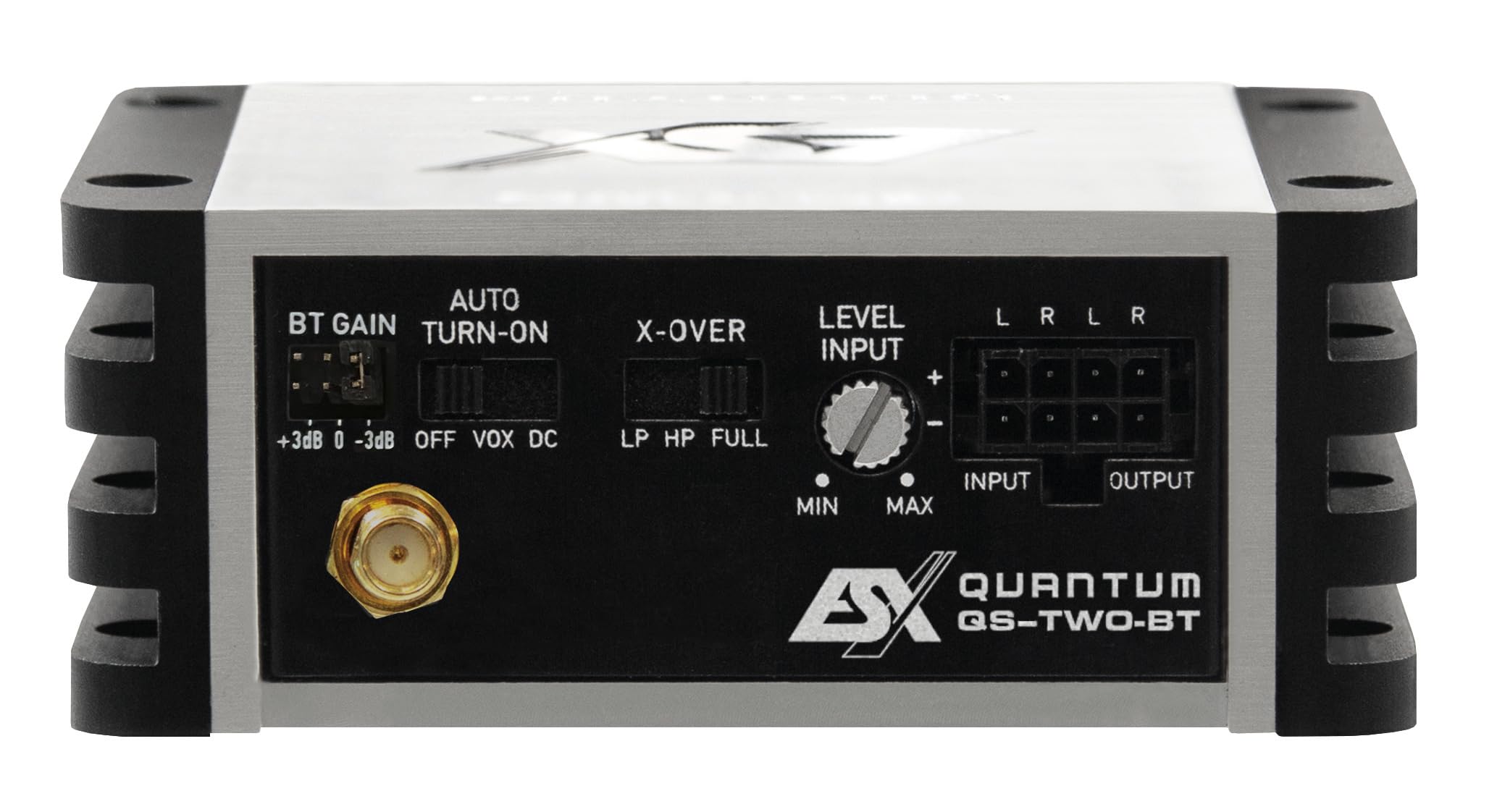 ESX Quantum QS-Two-BT-ISO | 2-Kanal Class D Mini-Verstärker mit integriertem Bluetooth für Audiostreaming |190 W RMS | ISO-Anschluss | Quantum-Serie