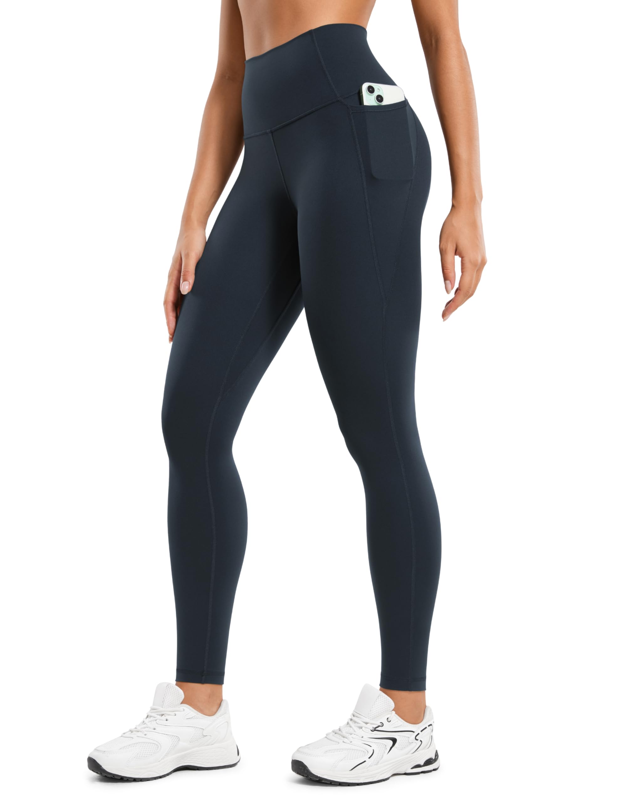 CRZ YOGA Women's Butterluxe 28'' Gym Leggings with Pockets - High Waisted Workout Sport Buttery Soft Yoga Pants True Navy 10