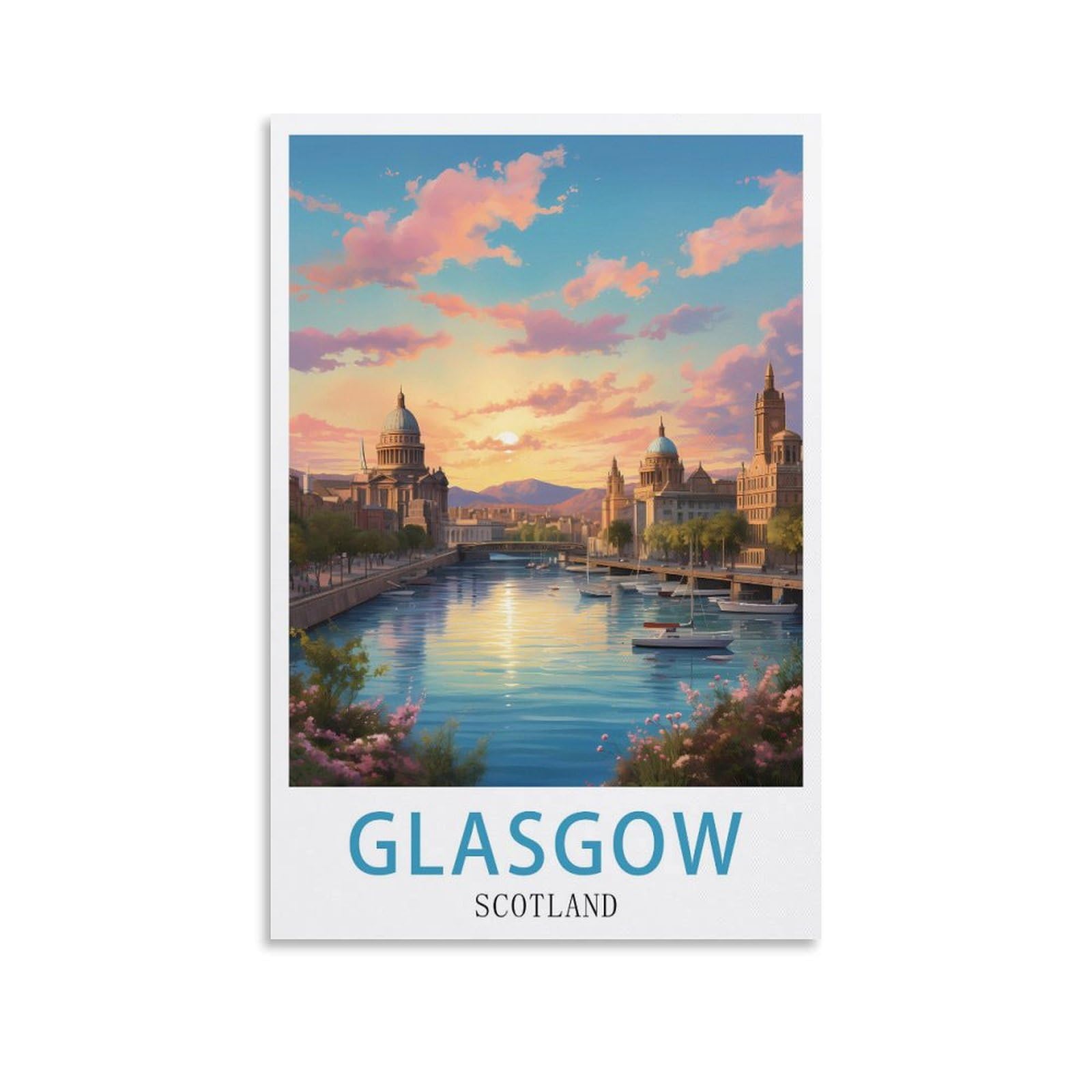 Vintage Metal Tin Signs,Glasgow Scotland,Wall Poster Retro Tin Sign Metal Plaque for Bar Wall Decor Home Living Room Wall Art Decor 20x30cm