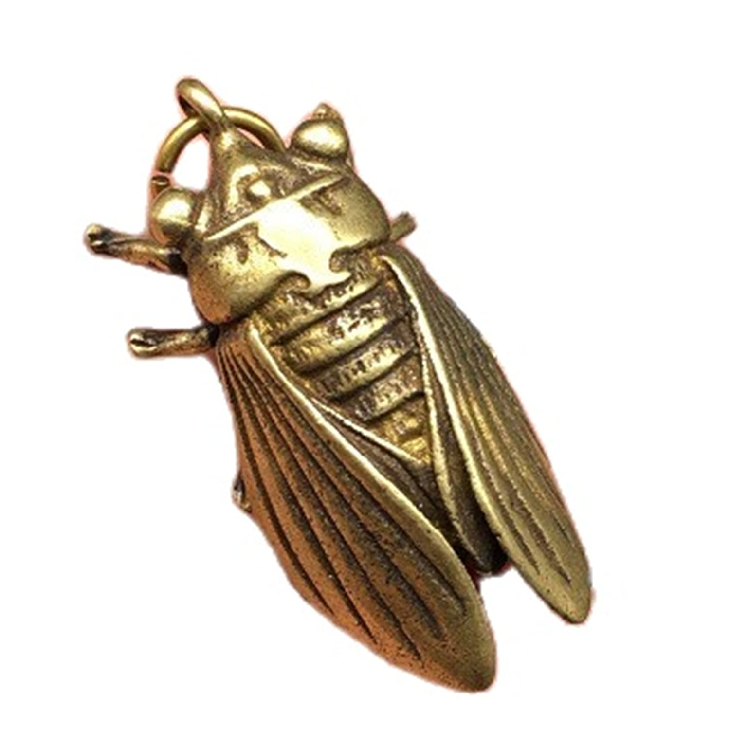 TAOYATAO cicada Retro Solid Brass Keychain Hook Accessories Key Chains Handmade Copper keyring Wallet Chain EDC Car keychain