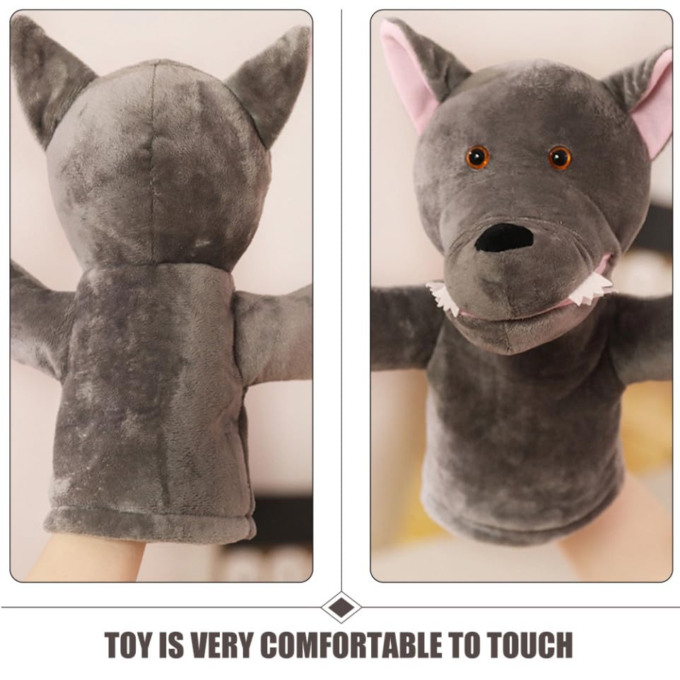 Marionnette à Main Loup en Peluche PP Coton, Jouet Interactif | Conte Interactif Parent-garçon et Filles, Améliore la Motricité, pour Garçon et Filles et Adultes