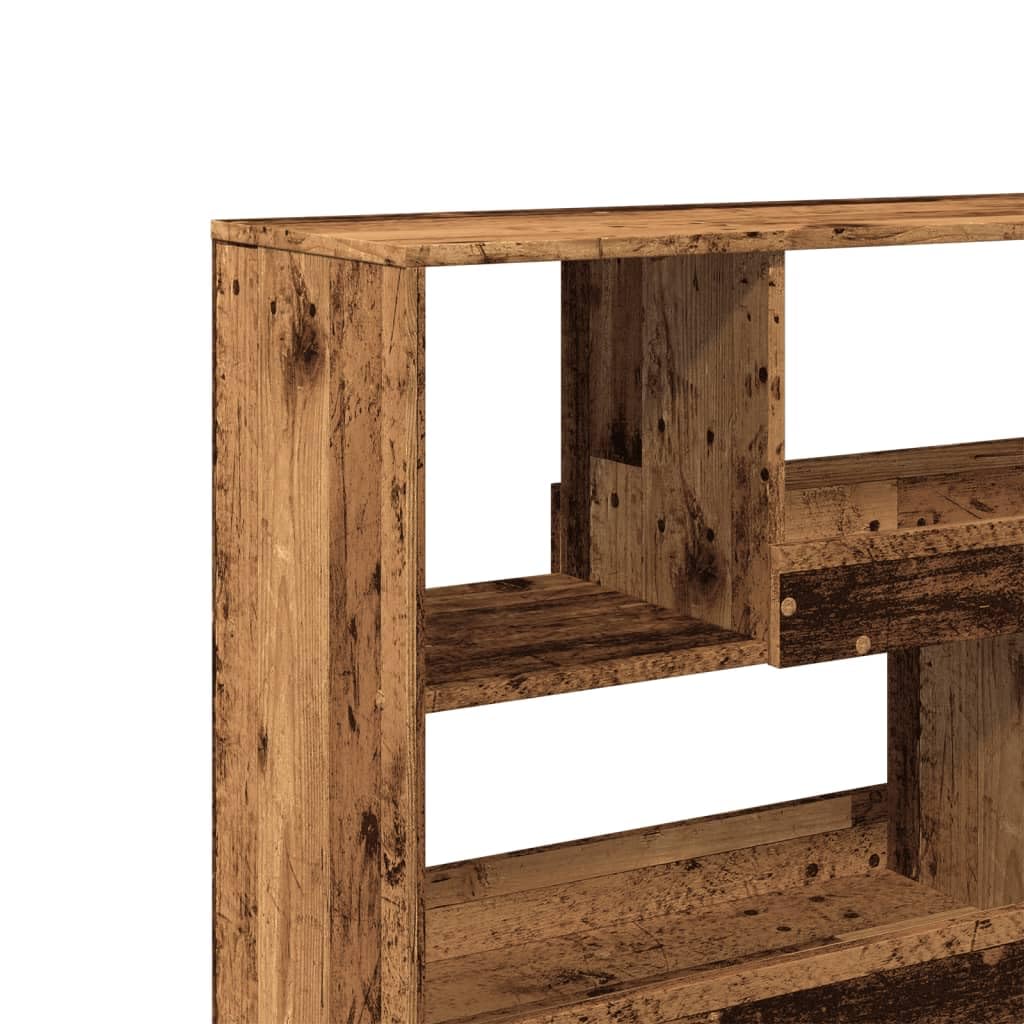 Regał na książki, ścianka działowa, wygląd starego drewna, 100 x 33 x 94,5 cm, materiał drewnopochodny, miejsce do przechowywania, dekoracyjny regał z 6 półkami, do salonu, biura, pokoju