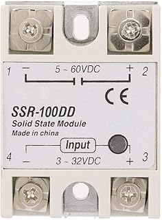Keenso SSR-100DD 3-32VDC to 24-380VAC 100A Output Current DC Control Solid State Relay SSR Module for Industrial Automation Process