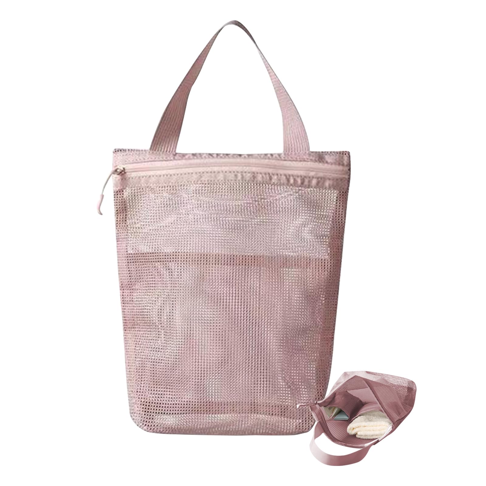 Wash Bag in Rete, Borsa da Doccia in Rete, Portatile Organizer in Retes, Asciugatura Rapida Borsas da Trasporto per Articoli da Toilette con Tre Scomparti per Palestra Viaggi Campeggio Nuoto
