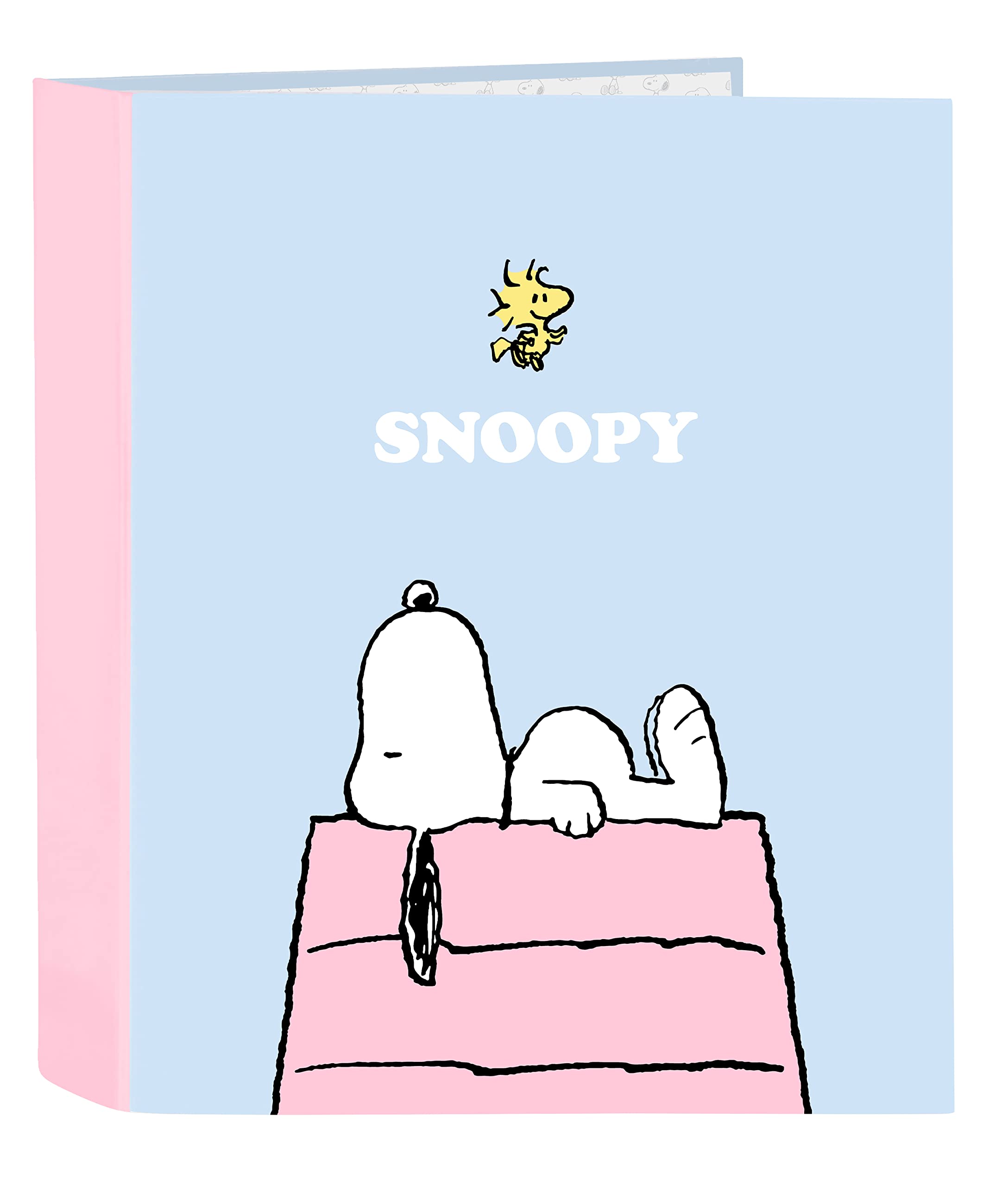 Carpeta Folio SNOOPY De 4 Anillas | 27x6x33 Cm | Tapa Dura | Ideal Para Escuela Primaria Y Secundaria | 2 Años De Garantía