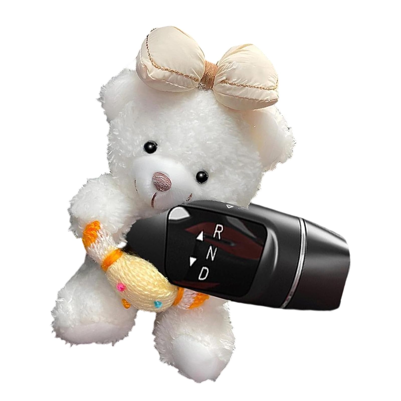 JTQYFI Adorable Plush Bear Car Gear Shifting Decoration Dashboard Ornament Doll for Turn Signals Wiper Reflector Accessories Windshield Wiper Accessory