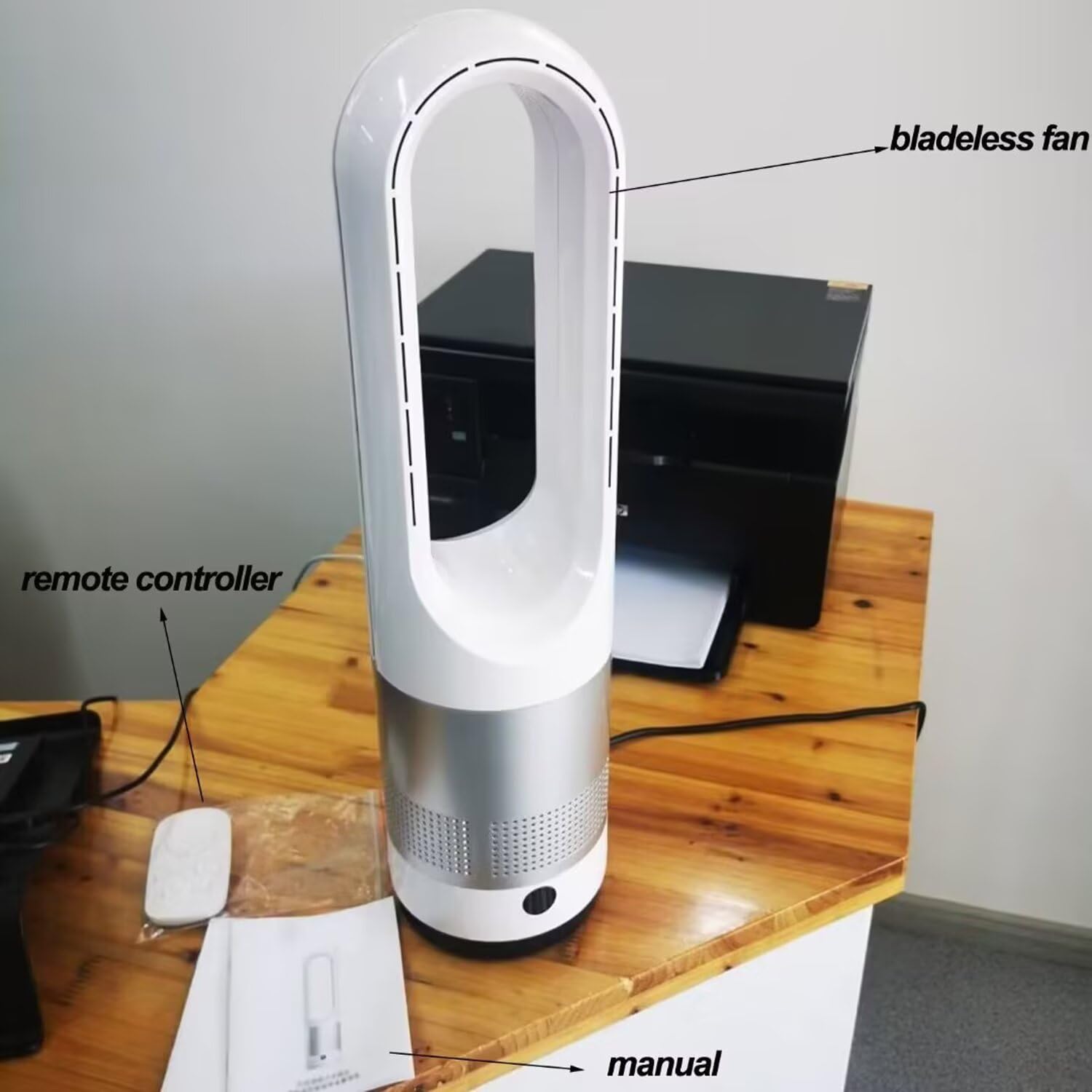 Genérico Ventilador de refrigeración 18 pulgadas para hogar,ventilador de mesa,viento 8 velocidades,temporizador 8 horas,ventilador de torre oscilante 80°,silencioso