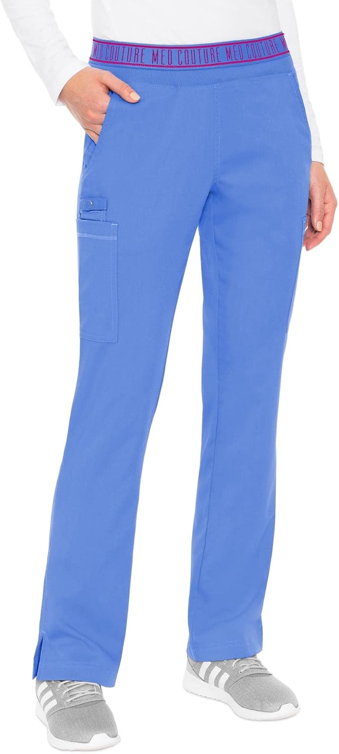 Med Couture Touch Women's Yoga 2 Cargo Pocket Pant Small Ceil