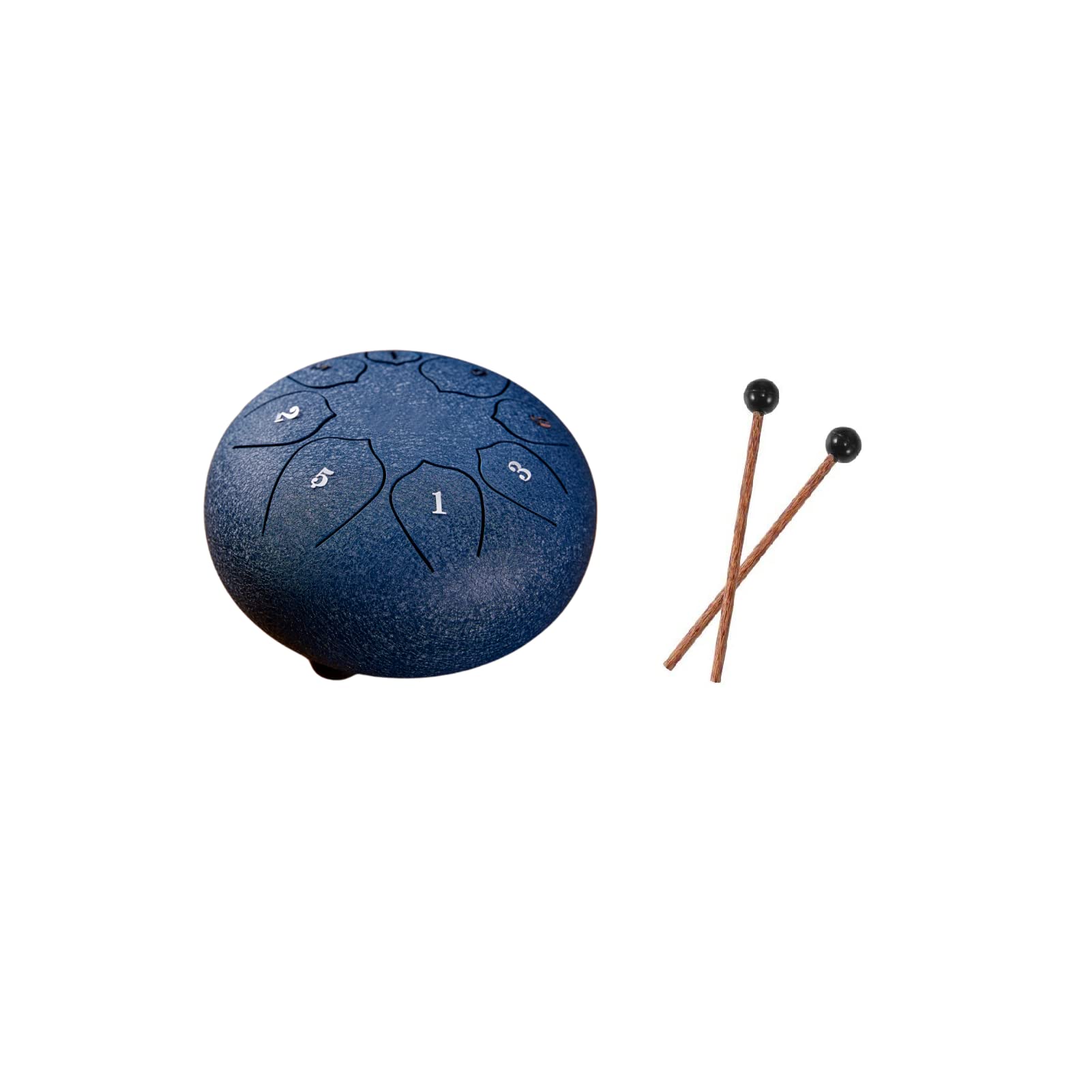 DDTNW Steel Tongue Drum 6 Inches 8 Notes Carbon Alloy Steel Panda drum Percussion Instrument Handpan Drum with Carrying Bag Tutorial Book Mallets For Kids Navy Blue