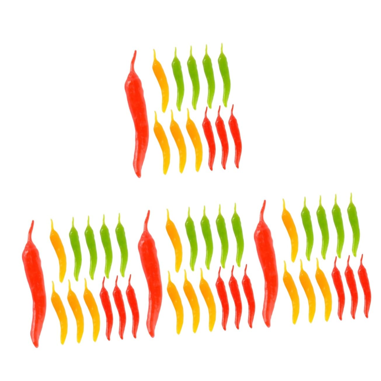 Toyvian 48pezzi Di Peperoncini Artificiali Da Colorati Per Decorazioni Fotografiche e Domestiche Verde Rosso e Giallo Per Cucina e Accessori Casa