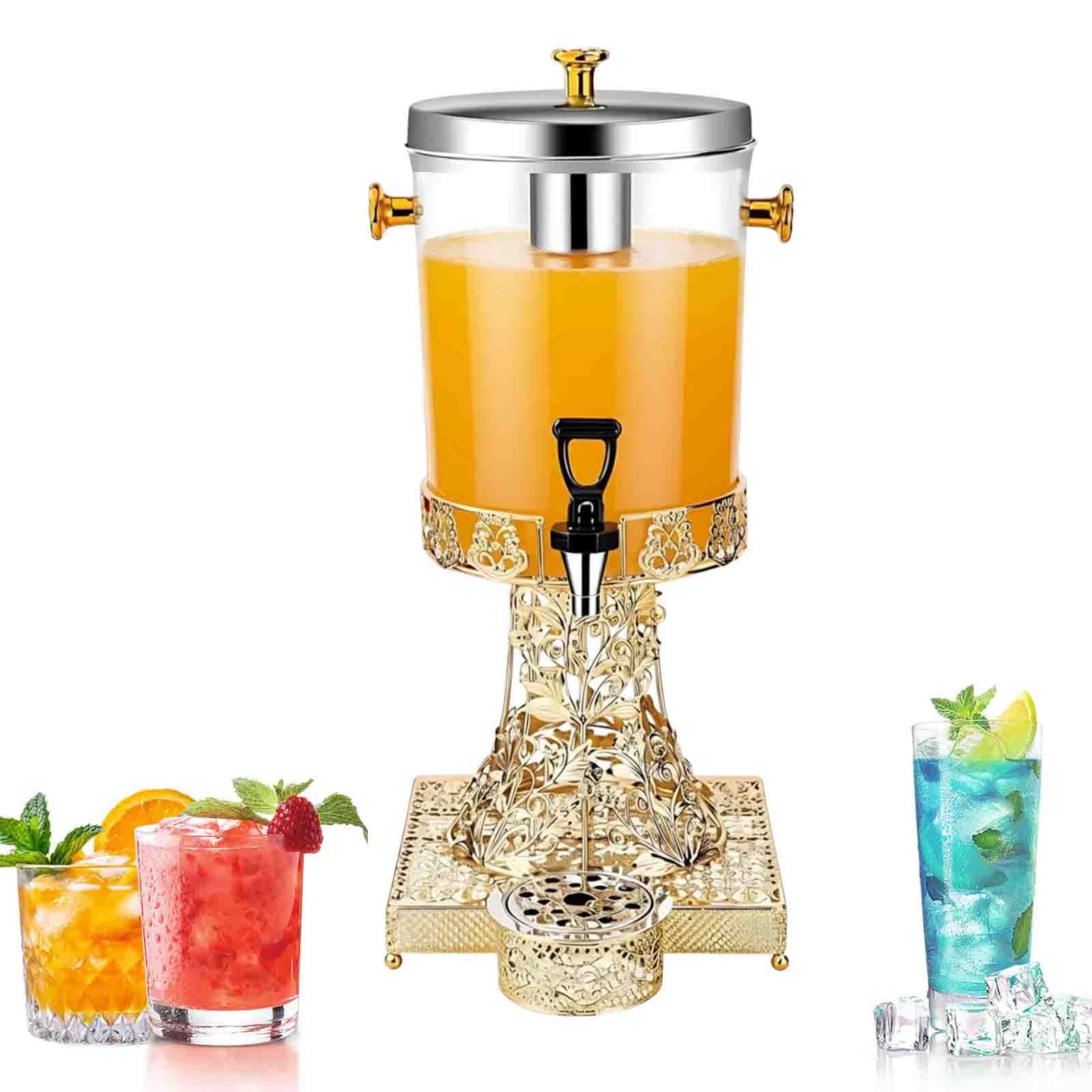 Distributore di bevande con rubinetto, dispenser per succhi caldi e freddi, con nucleo centrale e vassoio antigoccia, per feste, buffet, caffetterie, case