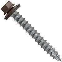 Vista 32 de Tornillos para techos de metal # 14: (250) tornillos x 2 "ABC gris Tornillo de techo de chapa de metal para techo. Tornillos de revestimiento