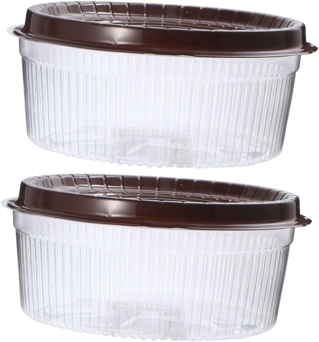 Healifty 20pcs 8-inch round Plastic Cake Boxes with Lid Cake Carrier Containers for Desserts Cupcakes Pastries Food Packaging and Party Use
