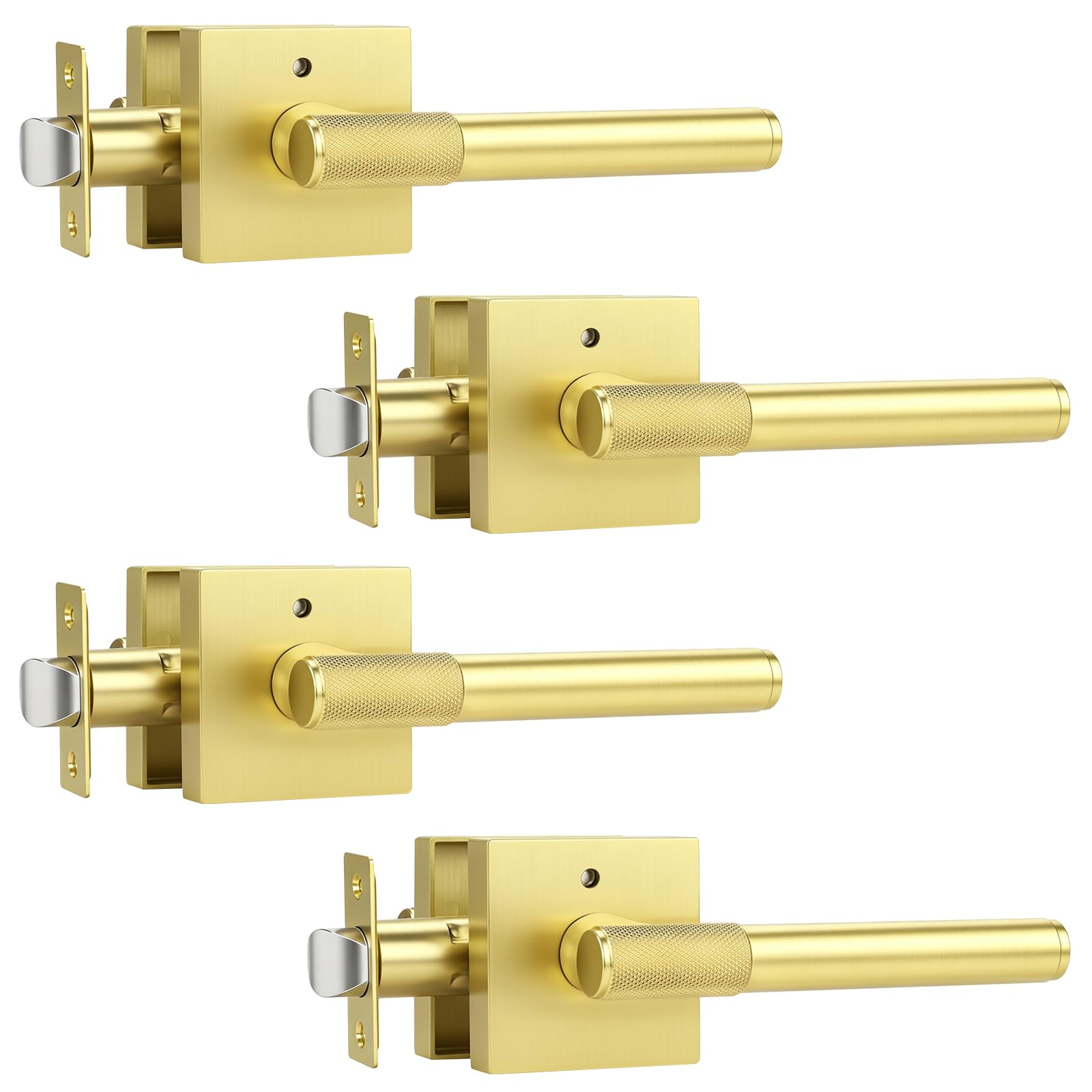 Golden Champagne Door Knobs - Modern Privacy Locks -26