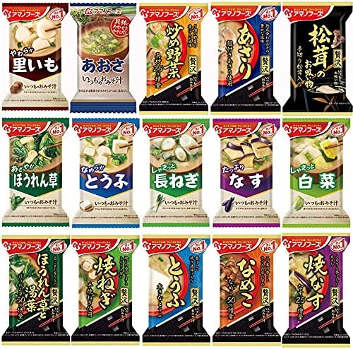 Amano Foods' Freeze-Dried Miso Soup Set of 15 Different Kinds 30 Pieces