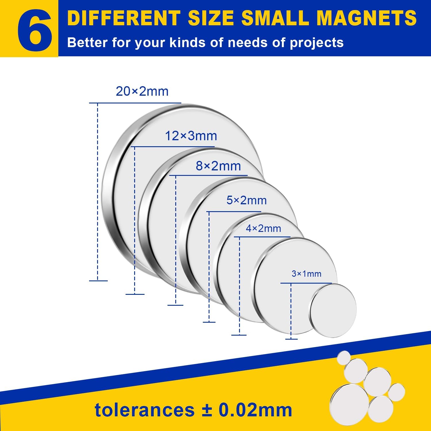 356Pcs Small Magnets, 6 Different Size Rare Earth Magnet — Amazon image 2