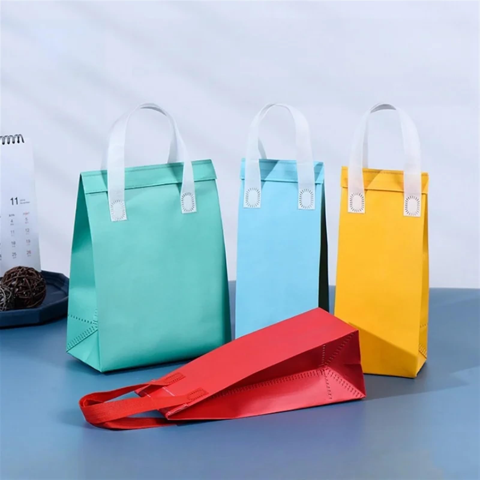 Bolsa IsotéRmica Para Comida 10 bolsas de almuerzo con aislamiento no tejido, portátiles, de tela, for guardar alimentos y bebidas, for mantener el calor y el frío, reutilizables Termica Porta Aliment