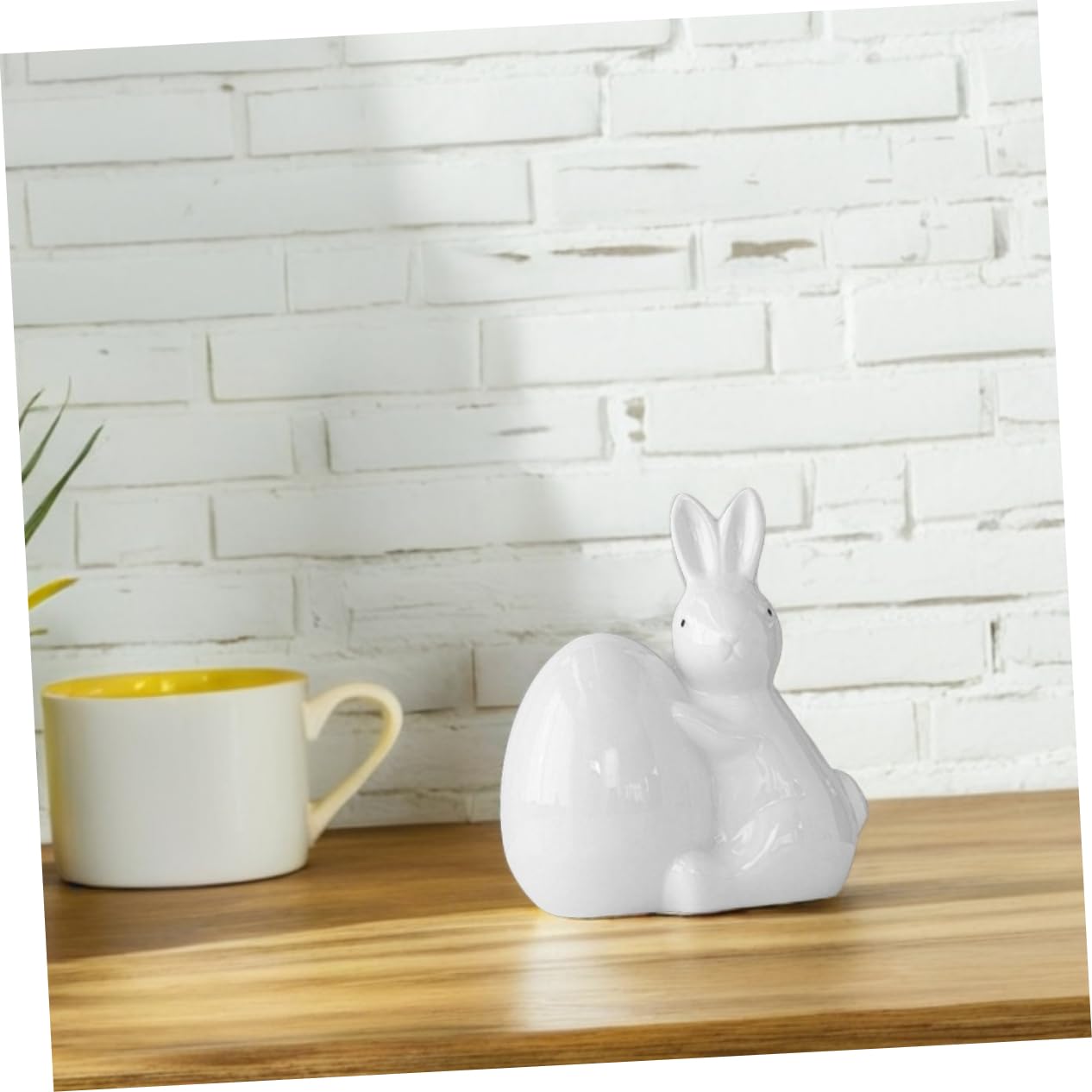 TOPBATHY Graziosi Porta-coniglietti Pasquali in Ceramica Statuette Bianche Ornamenti Per Il Soggiorno