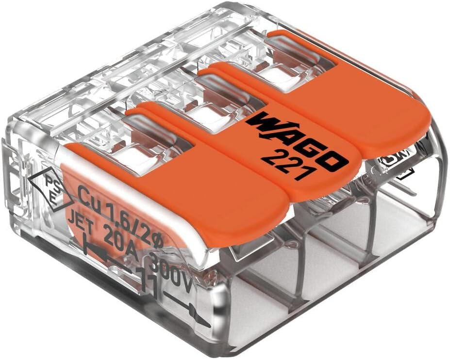 221-413 WAGO Compatible Wire Connectors | Lever Nuts | 45pc Jar