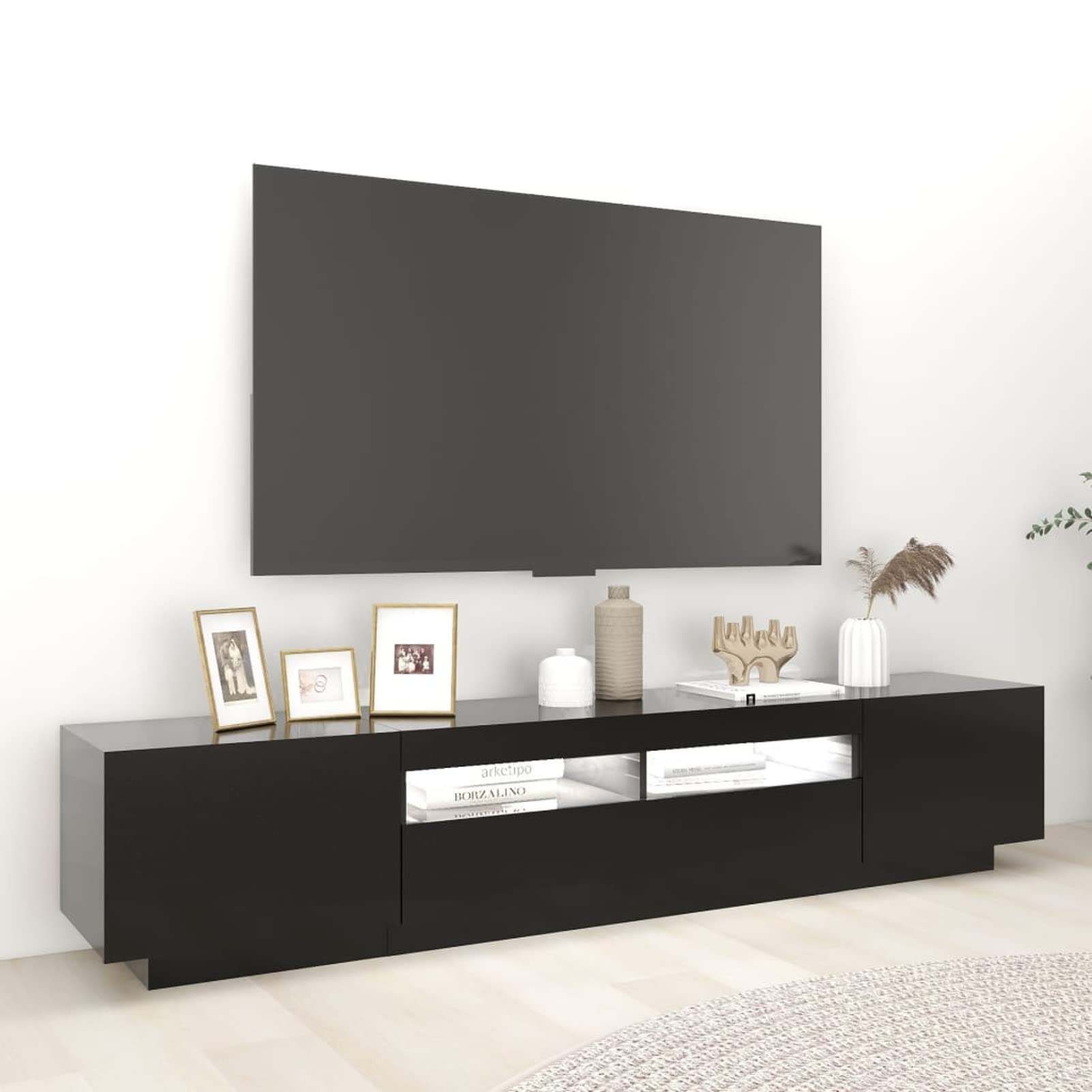 IKAYAA Mobile Porta TV con LED 270 cm Moderno Armadio
